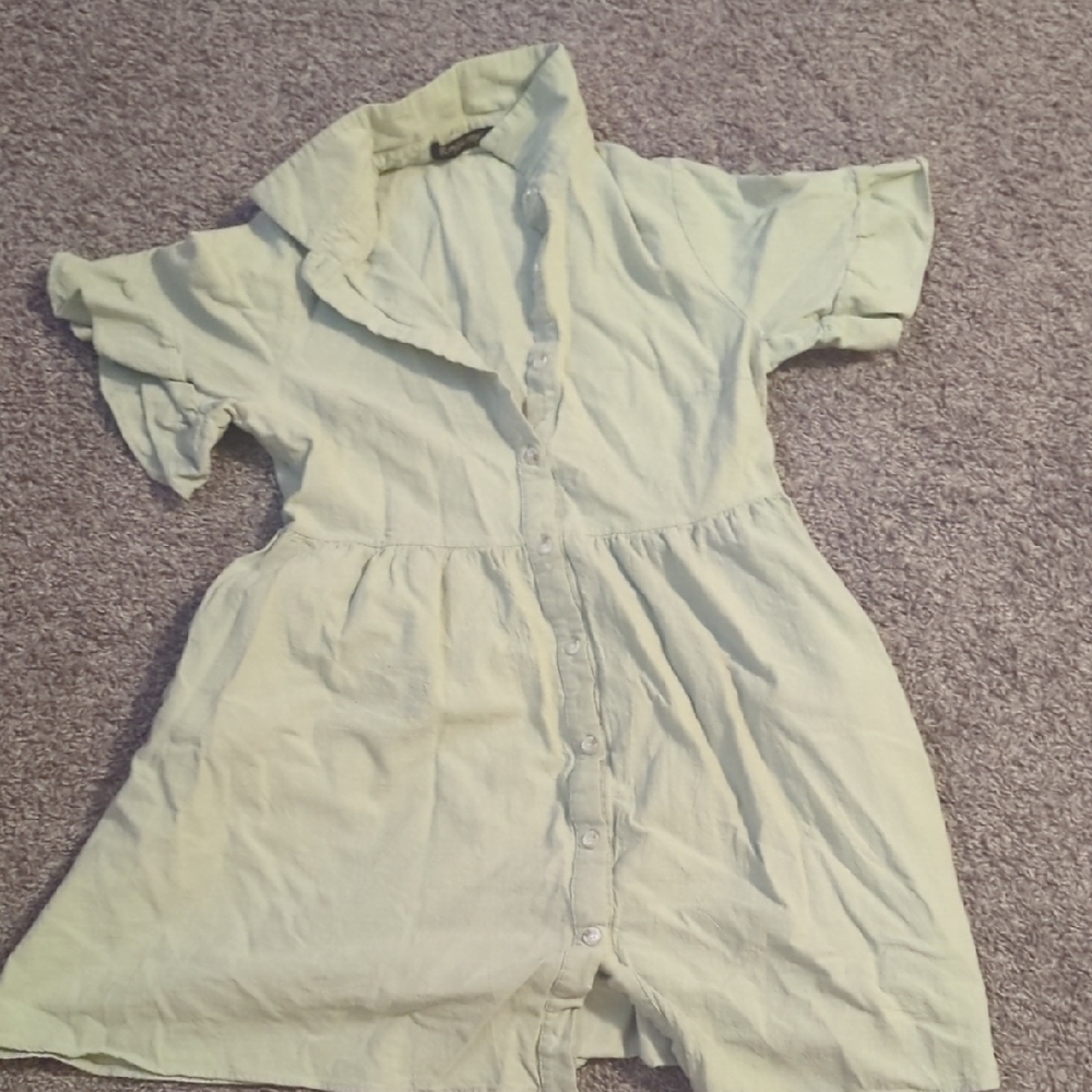Green Button Down Shirt with Relaxed Fit